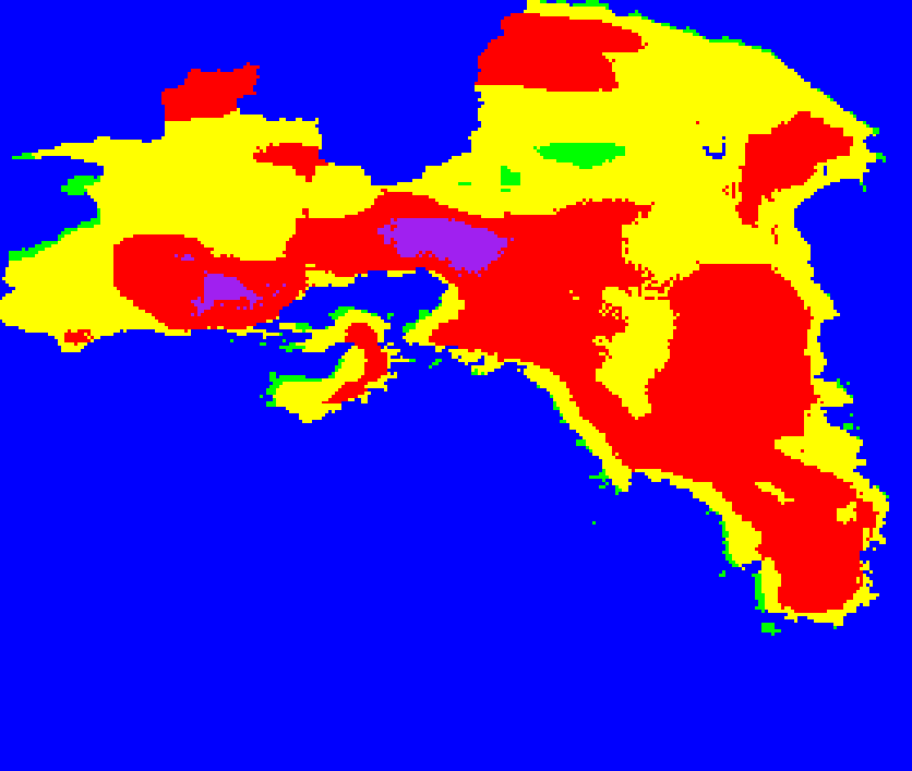 Χωρική αποτύπωση θερμικής άνεσης Χωρική αποτύπωση θερμικής άνεσης Θερινή περίοδος, Τ > 35 βαθμών Κελσίου No discomfort Under 50% of the population feels