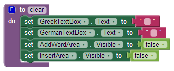 Storage TinyDB DictionaryDB Text Color : White TextAlignment : center Media TextToSpeech GermanTTS Country : deu Language : DEU Σ υ γ γ ρ α φ ή Π ρ ο γ ρ ά μ μ α τ ο ς B l o c k s Β ή μ α 4 Π ρ οσ θ