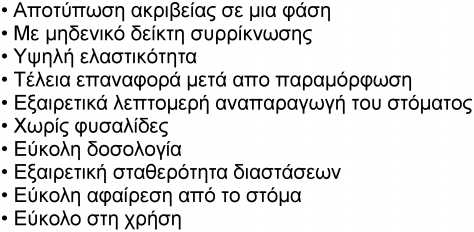 Art.Nr. Ποσότητα BONASIL A+ Μονο Μιάς φάσης Αποτυπωτικό υλικό βινιλοπολυσυλοξάνης αθροιστικού τύπου (Α+ΣΙΛΙΚΟΝΗΣ). Με εξαιρετική τελική σκληρότητα Shore - A 60 21.01.