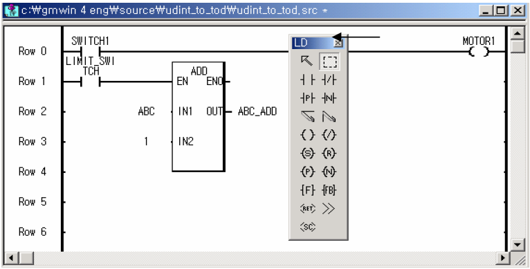 Εργαλειοθήκη LD Εργαλειοθήκη SFC Εργαλειοθήκη IL Μπορείτε να εκτελέσετε εύκολα μια εντολή χρησιμοποιώντας το αντίστοιχο εικονίδιο της γραμμής εργαλείων.