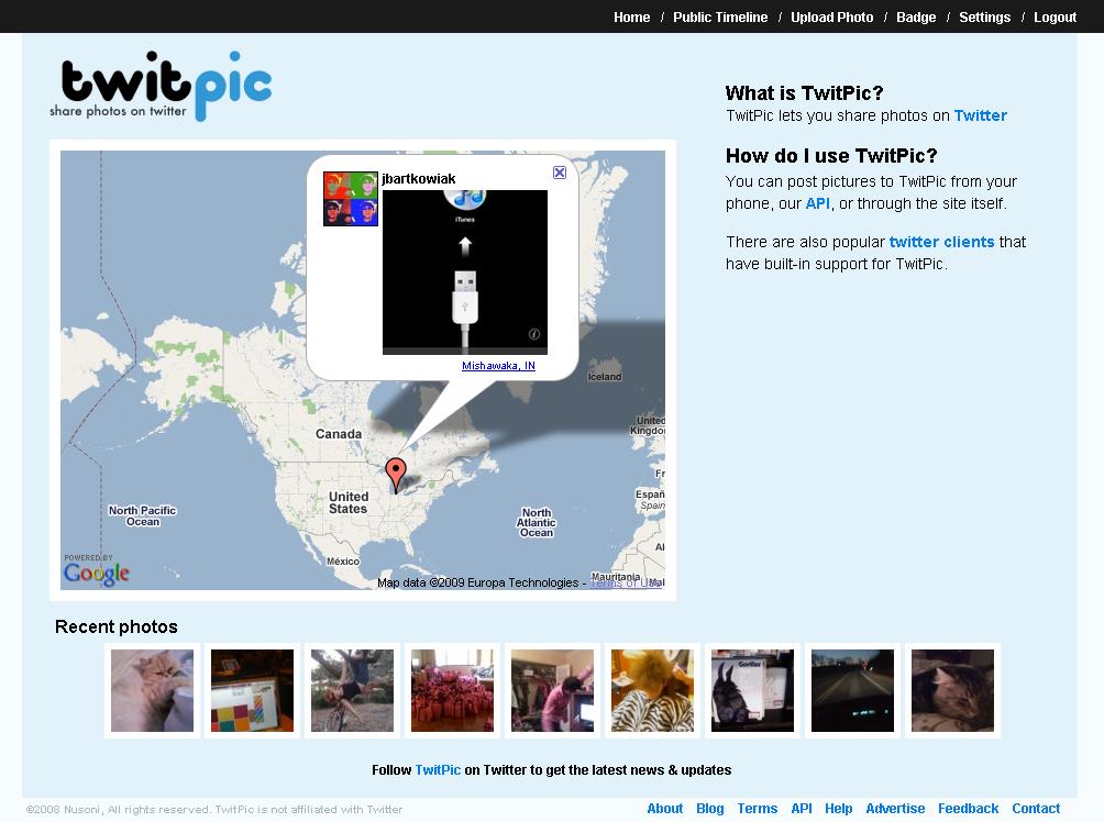 twitpic Είναι ένα βοηθητικό πρόγραμμα του Twitter. Βοηθάει τους χρήστες στο ανέβασμα φωτογραφιών στο Twitter.