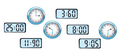 ΑΝΑΛΥΤΙΚΟ ΠΡΟΓΡΑΜΜΑ Γ ΤΑΞΗ ΔΗΜΟΤΙΚΟΥ ΜΕΤΡΗΣΗ Να γράψεις τις ώρες στα δύο διαφορετικά ρολόγια. (α) οκτώ παρά δέκα πριν από το μεσημέρι: Παράδειγμα: Μερικά από τα πιο κάτω ρολόγια είναι χαλασμένα.