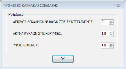 Για τα στοιχεία ιδιοκτησίας επιλέγουμε DCAD Στοιχεία ιδιοκτησίας και εμφανίζεται η παρακάτω φόρμα: Στο πεδίο ΚΛΙΜΑΚΑ ΣΧΕΔΙΑΣΗΣ δίνουμε την κλίμακα σχεδίασης των χαρακτηριστικών της ιδιοκτησίας.