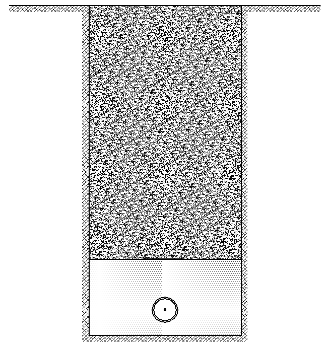 Σχήμα 2.4: Τάφρος τοποθέτησης αγωγού σε τμήμα χωματόδρομου φυσικού εδάφους με κατακόρυφα πρανή (το σχήμα είναι άνευ κλίμακας). Σχήμα 2.