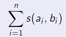 Alignment Eine Treffermatrix S für ein Alphabet mit = n ist eine n nmatrix mit Einträgen s(x, y) = sxy aus dem Bereich ganzer Zahlen. Für ein gegebenes Alignment A von w1 und w2 seien w 1 = a1.