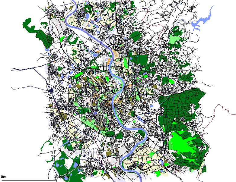 Κεφάλαιο 5 Μοντέλα εξομοίωσης σε Ad Hoc δίκτυα Εικόνα 21: Η πόλη της Κολονίας στη Γερμανία όπως παράγει το SUMO 5.