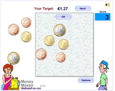 1.3. Ιστοσελίδα: www.mathsisfun.com/money/money-master.html Το εφαρμογίδιο περιέχει διάφορες δραστηριότητες.