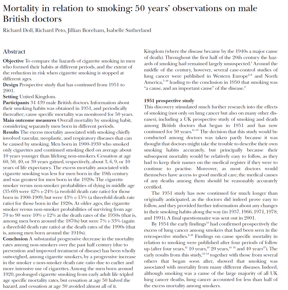 British Doctors Study