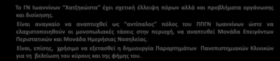 Είναι αναγκαίο να αναπτυχθεί ως αντίπαλος πόλος του ΠΠΓ Ιωαννίνων ώστε να ελαχιστοποιηθούν οι μονοπωλιακές τάσεις στην περιοχή,