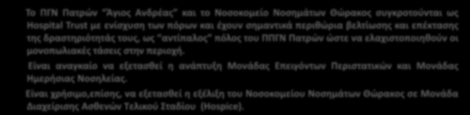 του ΠΠΓ Πατρών ώστε να ελαχιστοποιηθούν οι μονοπωλιακές τάσεις στην περιοχή.