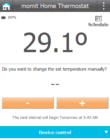 Χειροκίνητα: Μπορείτε να αλλάξετε την επιθυμητή θερμοκρασία χειροκίνητα. Εμφανίζεται η ώρα κατά την οποία η θερμοκρασία παύει να ισχύει.