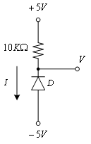 Επειδή Vi < VZ, η δίοδος zener λειτουργεί στην περιοχή αποκοπής. Επομένως IZ =0 και VA = VΖ = 20V.