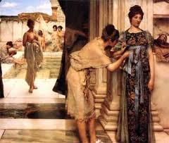 Γυναικεία ενδυμασία Οι Ρωμαίες φορούν δύο τουνίκες, την εσωτερική subucula με λεπτό λινό ύφασμα και εξωτερική η stola από φαρδύ βαρύ ύφασμα.πάνω από αυτές έβαζαν τη palla.