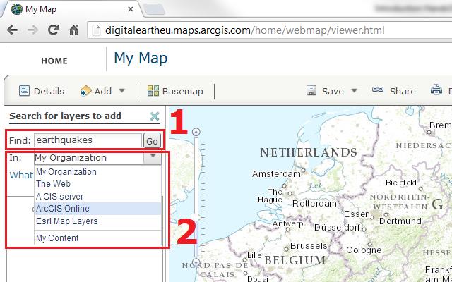 2 Δημιουργία χαρτών I (χρησιμοποιώντας διαθέσιμους χάρτες / υπηρεσίες χάρτη στο ArcGIS Online) 6 Τώρα είστε εξοικειωμένοι με το βασικό GUI του ArcGIS Online, μπορείτε να αρχίσετε να δημιουργήσετε
