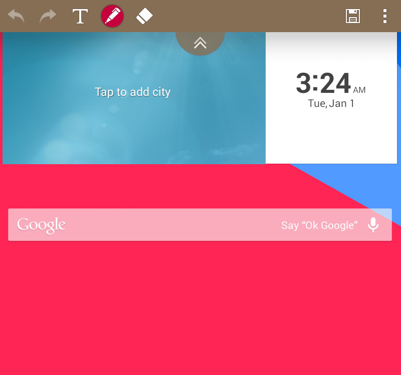 Saves the memo in QuickMemo+. Touch to access more options. Allows you to set a reminder notification for an event.
