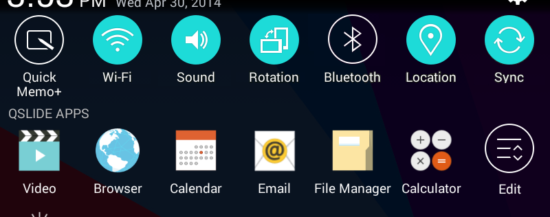 Capturing a screen shot for your QuickMemo 1 To access the QuickMemo+ feature, slide the Status Bar downwards and touch.