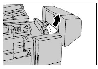 Εκκαθάριση εμπλοκών χαρτιού Εκκαθάριση εμπλοκών χαρτιού Ακολουθήστε τα παρακάτω βήματα για την εκκαθάριση εμπλοκών χαρτιού στον προαιρετικό Τελικό επεξεργαστή γραφείου LX.