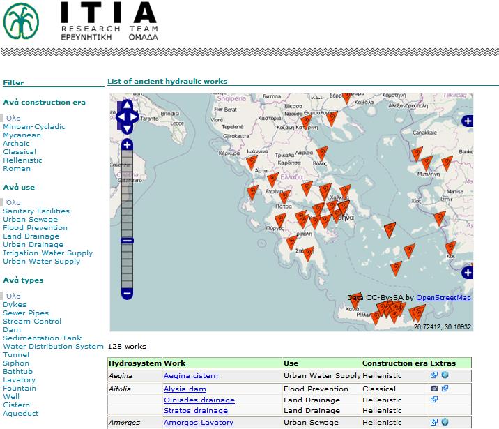 Διαδικτυακός τόπος αρχαίων Ελληνικών υδραυλικών έργων http://itia.ntua.
