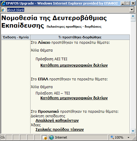 ΑΝΑΒΑΘΜΙΣΕΙΣ 7.3.