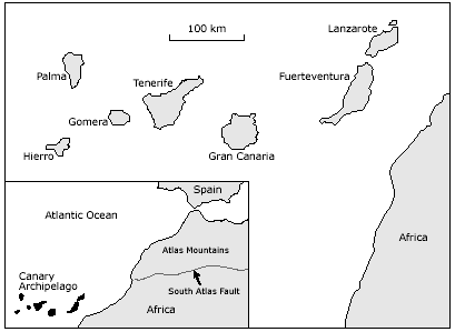 ελληνικό χώρο, και συγκεκριµένα από το αρχιπέλαγος του Αιγαίου, καθώς τα τελευταία χρόνια έχει συγκεντρωθεί αξιόλογο υλικό και για αυτήν την περιοχή. Εισαγωγή Τα Κανάρια Νησιά Τα Κανάρια νησιά (Εικ.