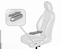 Καθίσματα, προσκέφαλα 55 Υποστήριγμα οσφυϊκής χώρας Ρυθμιζόμενο υποστήριγμα μηρών Προσέχετε τα καθίσματα όταν τα ρυθμίζετε. Οι επιβάτες του οχήματος πρέπει να ενημερώνονται σχετικά.