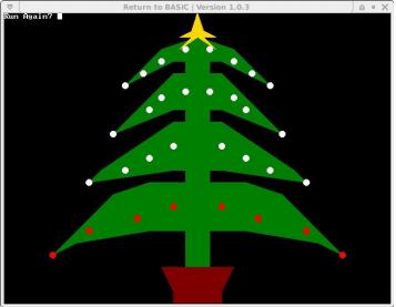 # Example program to light the bottom # row with RED lights tree # Make a tree!