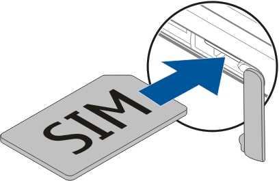 12 Ξεκινώντας 3 Ανοίξτε το κάλυμμα της υποδοχής της κάρτας SIM. 4 Τοποθετήστε την κάρτα SIM.