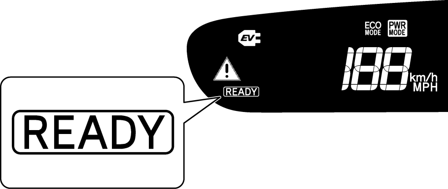 Λειτουργία του συστήματος Hybrid Synergy Drive (Μοντέλο 2010) Το όχημα μπορεί να οδηγηθεί μόλις ενεργοποιηθεί η ένδειξη READY στον πίνακα οργάνων.