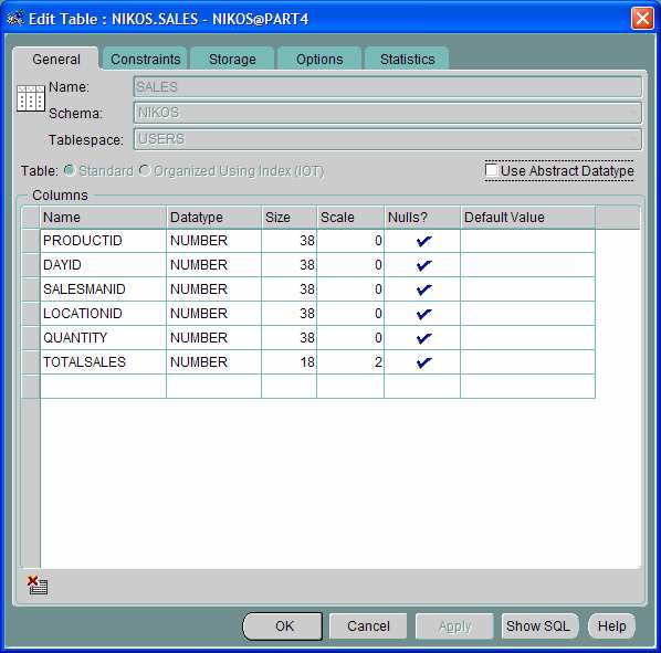 ΕΞΟΡΥΞΗ Ε ΟΜΕΝΩΝ (DATA MINING) Οι τύποι δεδοµένων που υποστηρίζονται από την Oracle για την δηµιουργία των πινάκων είναι: Τύπος Περιγραφή Μέγεθος Char Καθορισµένου µήκους χαρακτήρας