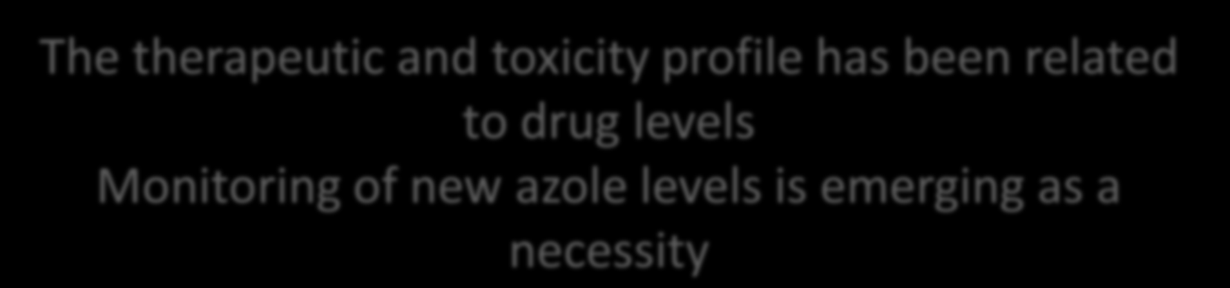 Νew azoles:therapeutic Drug Monitoring (TDM) Voriconazole concentrations in serum may vary up to 100-fold from one patient to the next or within an individual patient depending on age, drug dose,