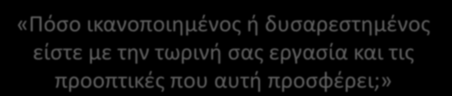 «Πόσο ικανοποιημένος ή δυσαρεστημένος είστε με την τωρινή σας