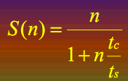Μοντέλο ίσης διάρκειας (5/7) H S(n) = ts / tm = ts / [ (ts /n) + tc] μπορεί να γραφεί ως: Αυτό φανερώνει