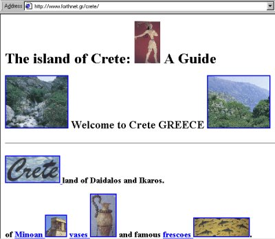 http://www.forthnet.gr/crete. Το 1997 εντάχθηκε στο Internet το Ελληνικό Πανεπιστηµιακό ίκτυο GUnet (Greek Universities Network) στο οποίο υπάγονται 18 ΑΕΙ και 14 ΤΕΙ.