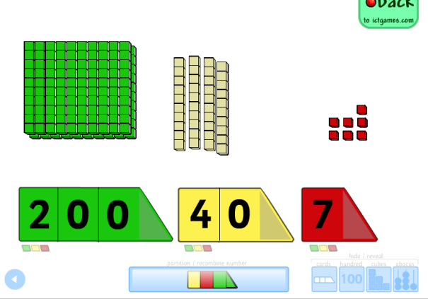 2.3 Ιστοσελίδα http://www.ictgames.com/arrowcards_revised_v5.html Τα παιδιά συνθέτουν και αναλύουν αριθμούς.