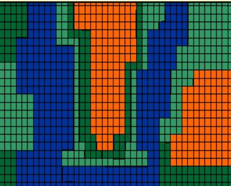 Ψηφιδωτό μοντέλο Ο χώρος υποδιαιρείται σε μονάδες συγκεκριμένων διαστάσεων: ψηφίδες ή κελιά (pixels, cells) Συνήθως τετράγωνα