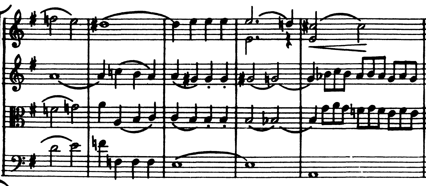 Στη συνέχεια, η ένταση κορυφώνεται µε επαναλαµβανόµενες νότες από όλα τα όργανα, διαδοχικές αλλαγές τονικότητας και crescendo, που καταλήγει στο ff (µέτρα 92-108).