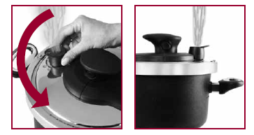 Το καπάκι διαθέτει σύµβολα ελέγχου, αν δεν φαίνονται, σηµαίνει ότι το καπάκι έχει κλείσει µε ασφάλεια. 3. Προσθέτοντας φαγητό 3 Προσθέστε το φαγητό που πρόκειται να µαγειρέψετε.