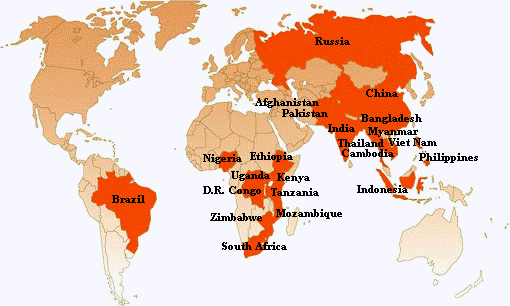 Από τις 22 χώρες στο χάρτη