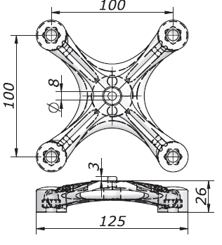 PRO 41-136 /AS 01 ΣΤΗΡΙΓΜΑ SPIDER 4 ΣΗΜΕΙΩΝ 100mm "MINI" PRO 41-136 PRO 41-154/AS 02 ΣΤΗΡΙΓΜΑ SPIDER 3 ΣΗΜΕΙΩΝ 100mm "MINI» PRO 41-154 PRO 41-137/AS 03 ΣΤΗΡΙΓΜΑ SPIDER 2