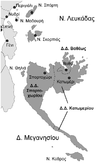 8. Υφιστάμενη κατάσταση του περιβάλλοντος 8.1 Περιοχή μελέτης Το Μεγανήσι είναι ένα γραφικό νησί που βρίσκεται στο Εσωτερικό Αρχιπέλαγος του Ιονίου Πελάγους, 4 ναυτικά μίλια νοτιοανατολικά (Ν.