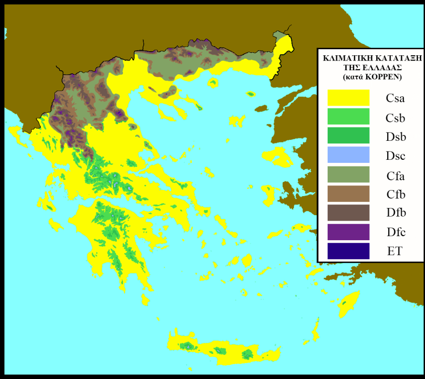 Εικόνα 8.2-1: Κλιματική Κατάταξη κατά Koppen 8.