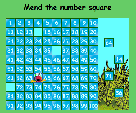 2. Ιστοσελίδα http://www.abcya.com/100_number_grid.htm Στη δραστηριότητα αυτή παρουσιάζεται σε ένα πλέγμα 10Χ10 ο πίνακας των αριθμών μέχρι το 100 χωρίς αριθμούς.