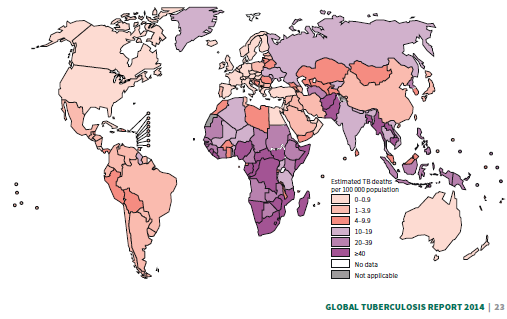 Διεθνή επιδημιολογικά δεδομένα Estimated TB mortality