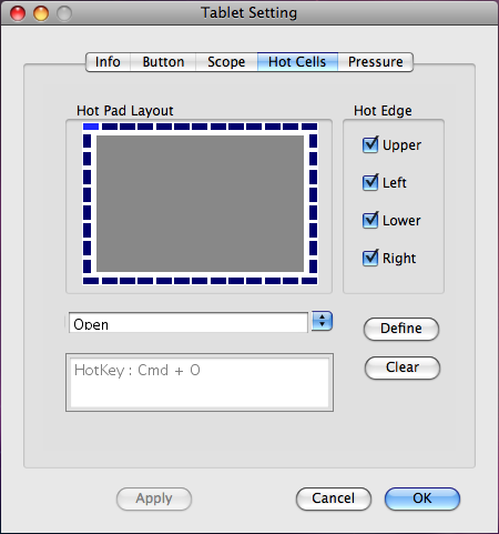 4. Hot Cells (1) Hot Pad Layout (Γηάηαμε Hot Pad) Μπνξείηε λα δείηε ηελ ηδηφηεηα ελφο πιήθηξνπ ζπληφκεπζεο θάλνληαο θιηθ ζηα κπιε θνπηηά πνπ πεξηβάιινπλ ηελ ςεθηαθή επηθάλεηα.