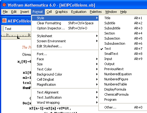 H Mathematica εκτός από τις εντολές μπορεί να δεχθεί και κείμενο, τίτλους,