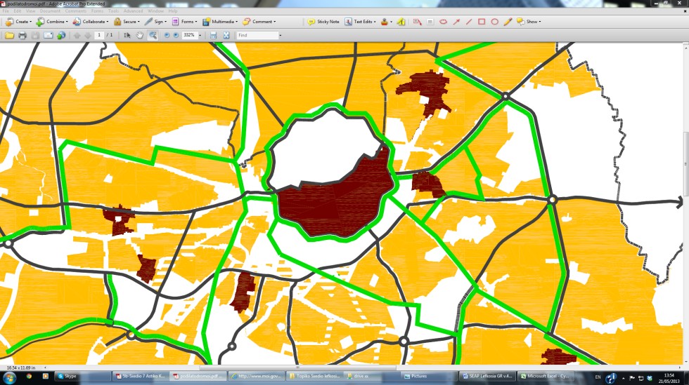 Εικόνα 23 Τοπικό Σχέδιο Λευκωσίας (Κύριο Δίκτυο Ποδηλατοδρόμων Λευκωσίας) Στο χάρτη που ακολουθεί παρουσιάζονται οι