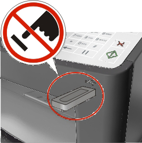 - Αν εισαγάγετε το flash drive κατά ένα χρονικό διάστημα κατά το οποίο ο εκτυπωτής επεξεργάζεται άλλες εργασίες εκτύπωσης, τότε εμφανίζεται το μήνυμα Busy στην οθόνη του εκτυπωτή.