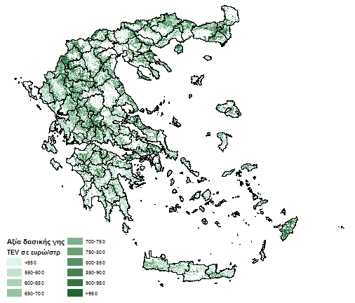 Μεθοδολογία εκτίμησης της αξίας της δασικής γης στην Ελλάδα: Αναλυτικό Εγχειρίδιο 162 Εικόνα 5.