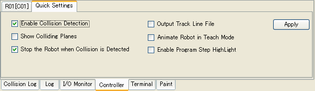 [Load...]... Το πρόγραμμα μεταφέρεται στον Virtual Controller Robot (PC-AS). [Execute]... Εκτέλεση του προγράμματος. [Synchronize].