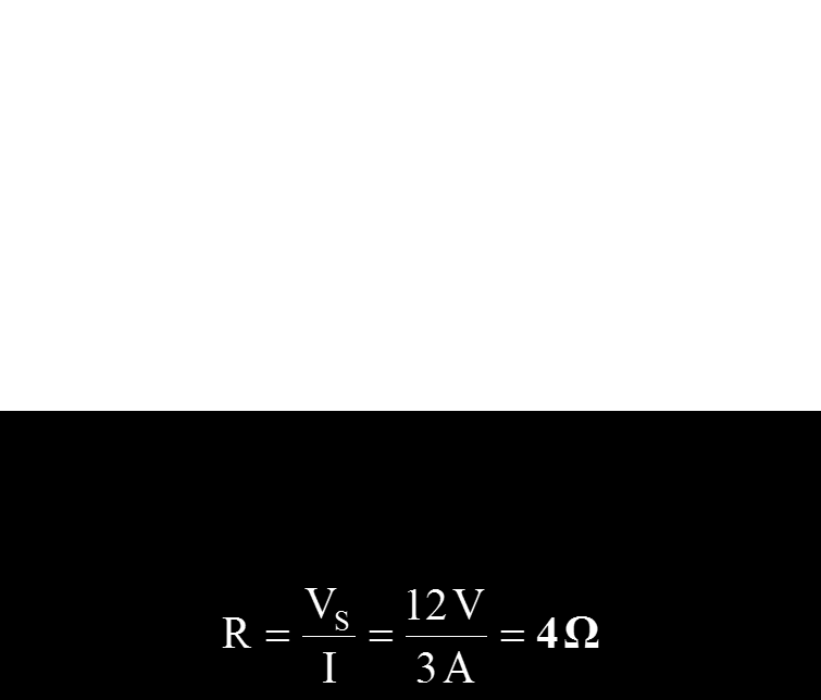 ΠΑΡΑΔΕΙΓΜΑ 3-9 Στο κύκλωμα του παρακάτω σχήματος, πόση αντίσταση χρειάζεται για να βγάλει 3 Α ρεύματος από το συσσωρευτή; Λύση:
